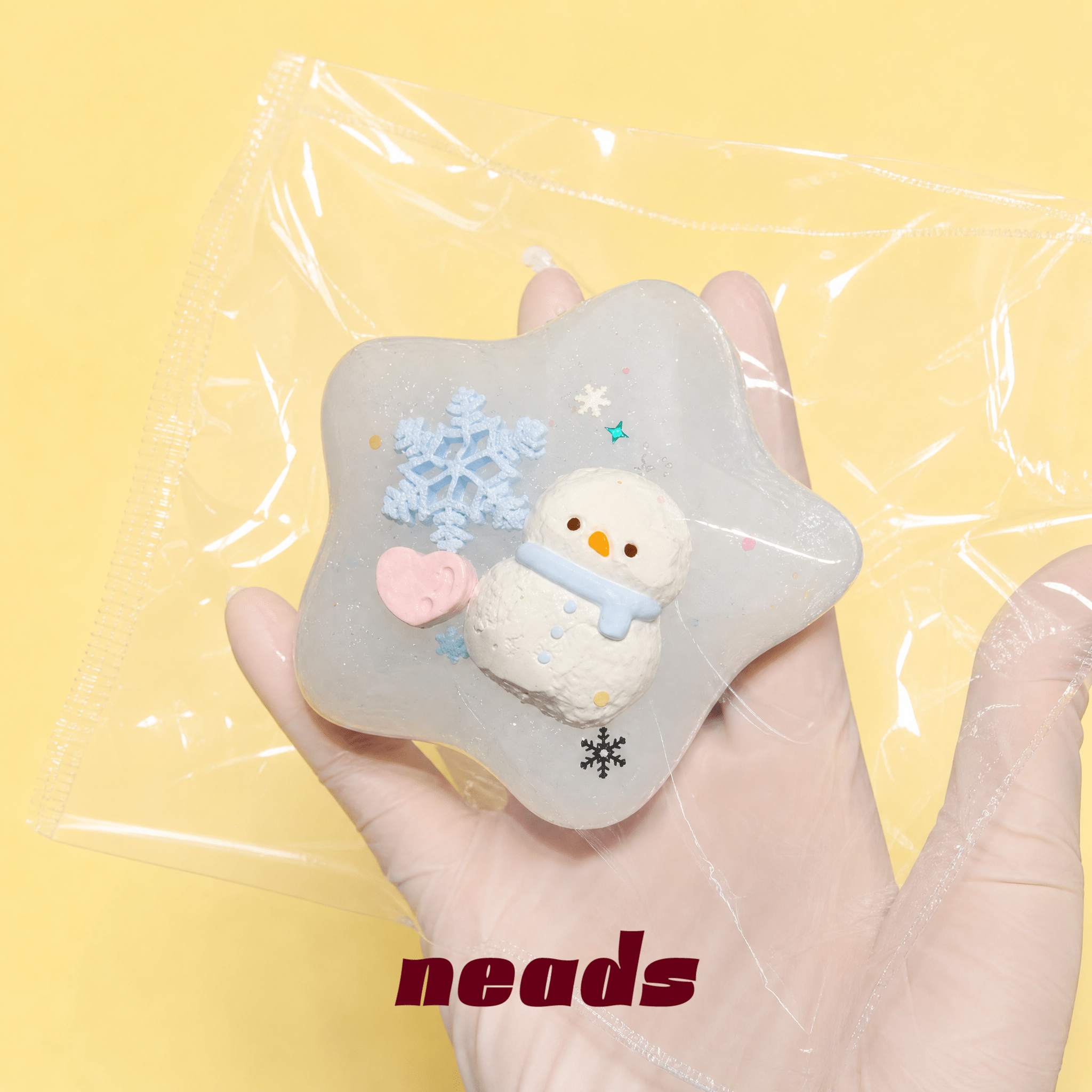 Winter Star Ultra-Soft Snowman Squishy｜neads Handcrafted Sensory Toy - neads studio